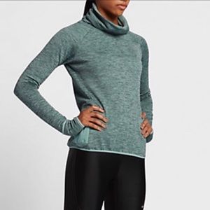Green Cowl Neck Nike Women's Running Top